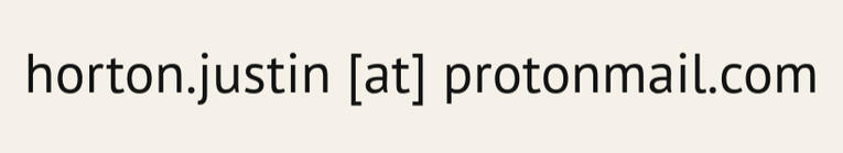 Logo reads "Justin Horton" in white text over a slate gray background.